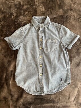 Polo by Ralph Lauren Chambray Short-Sleeve Button-Down Shirt Blue boys Small